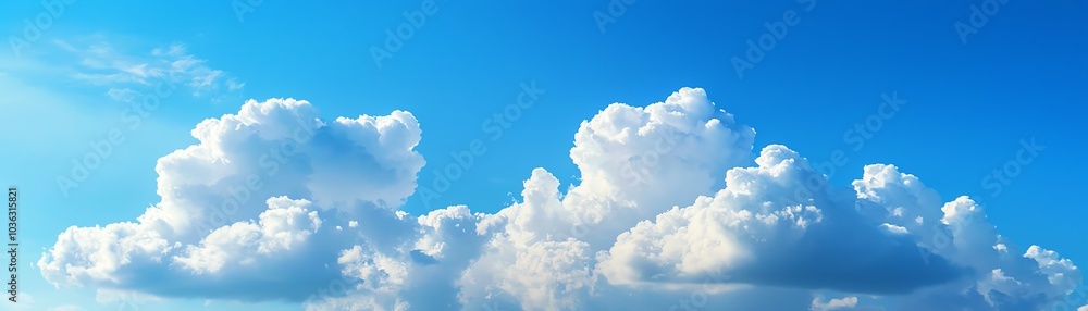 Fluffy clouds against a clear blue sky, perfect for serene backgrounds. Fluffy clouds against a clear blue sky, perfect for serene backgrounds.