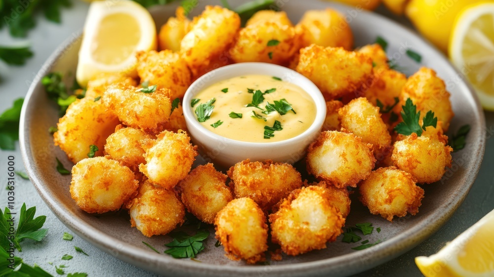 Fried Scallops with Lemon and Parsley Fried Scallops with Lemon and Parsley