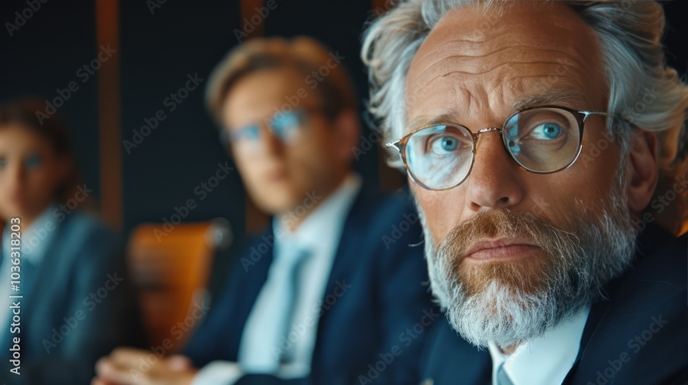 Confident Business Leader Instructing Team on Project Strategy in Office Meeting Confident Business Leader Instructing Team on Project Strategy in Office Meeting
