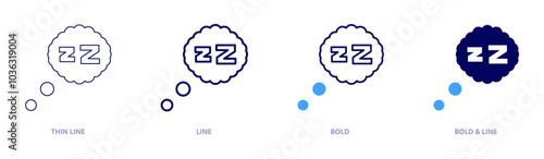 Insomnia advice icon in 4 different styles. Thin Line, Line, Bold, and Bold Line. Duotone style. Editable stroke