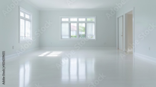 Smiling Realtor in Spacious White Room - Perfect for Flat, House, or Cottage Purchase with Special Offers and Affordable Mortgages