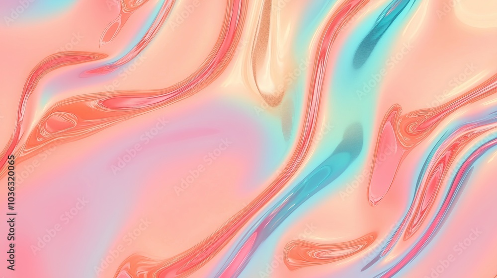 Abstract wavy background in soft pastel colors featuring pink, blue, and mint green. The smooth textures create a calming and dreamy atmosphere, ideal for modern design and minimalistic aesthetics. Abstract wavy background in soft pastel colors featuring pink, blue, and mint green. The smooth textures create a calming and dreamy atmosphere, ideal for modern design and minimalistic aesthetics.