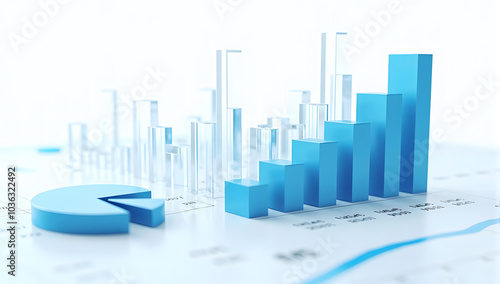 Blue Graphs of financial Business analysis