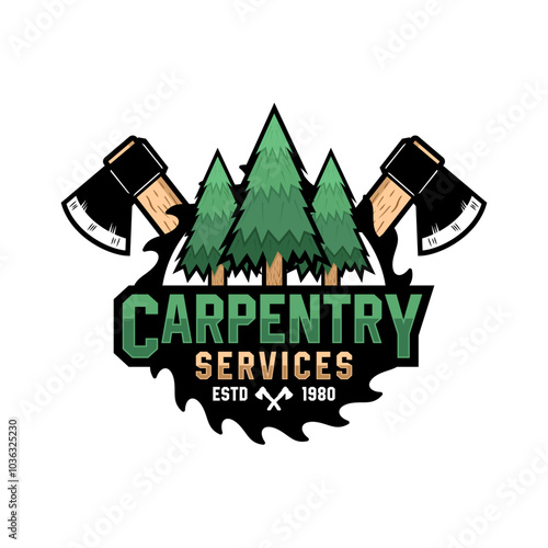 Obraz na płótnie Carpentry service vector design illustration w salonie