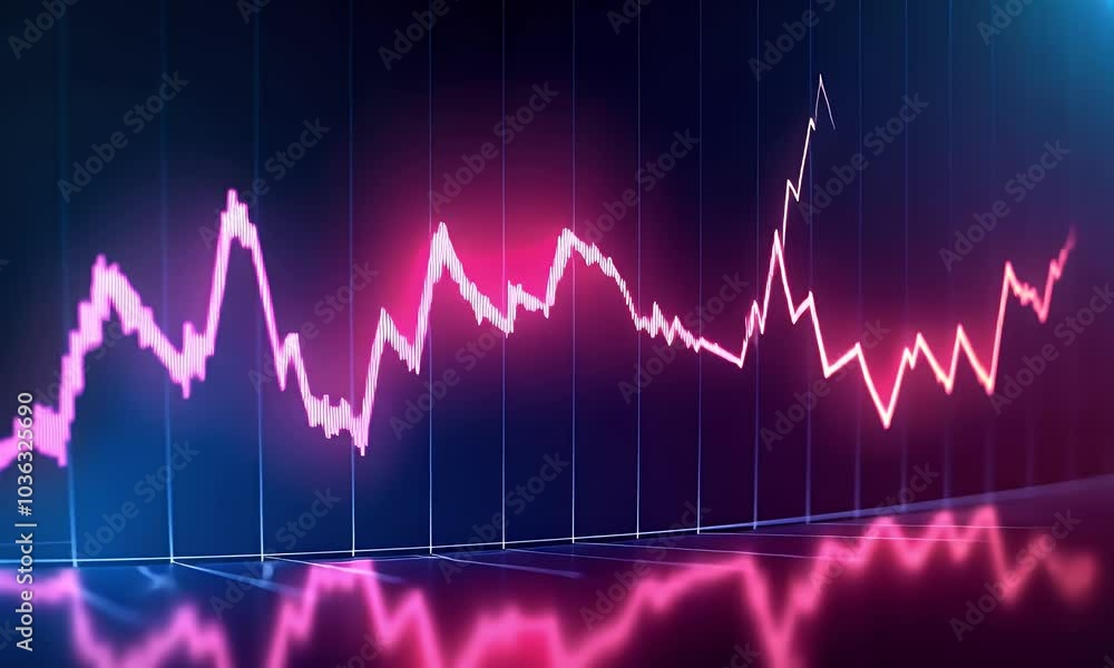 Illustration of a stock market graph, a line chart with an upward trend on a dark blue background. Concept for financial data and business growth
Illustration of a stock market graph, a line chart with an upward trend on a dark blue background. Concept for financial data and business growth