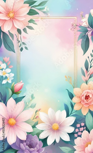 frame of flowers