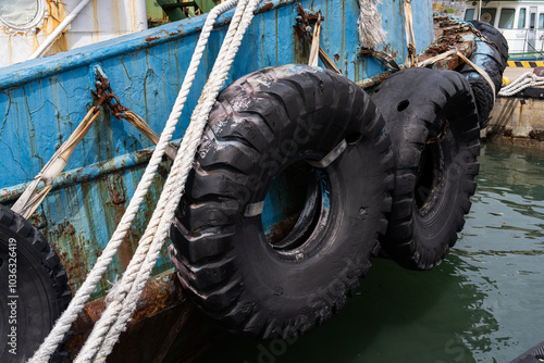 tires attached to the ship