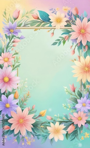 Wallpaper Mural frame of flowers Torontodigital.ca