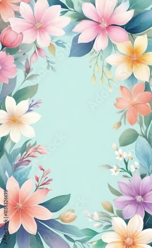 Wallpaper Mural frame of flowers Torontodigital.ca