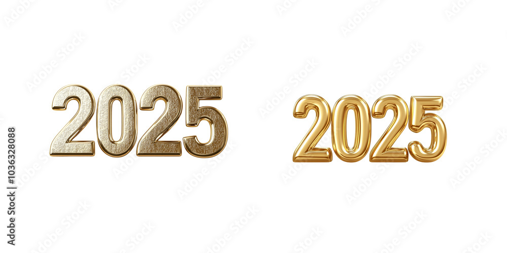 Naklejka premium 3D golden numbers 