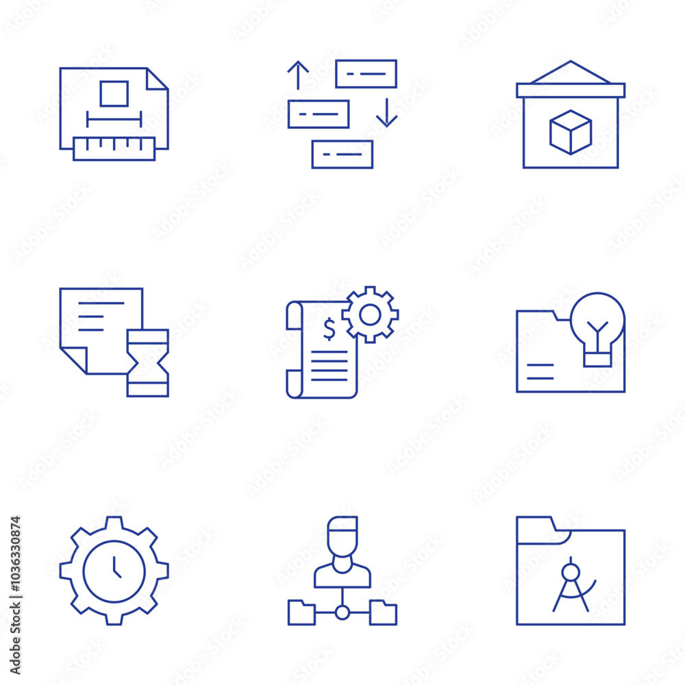 Project icons set. Thin Line style, editable stroke. presentation, project, prioritize, project management, technical drawing, time, time management Project icons set. Thin Line style, editable stroke. presentation, project, prioritize, project management, technical drawing, time, time management