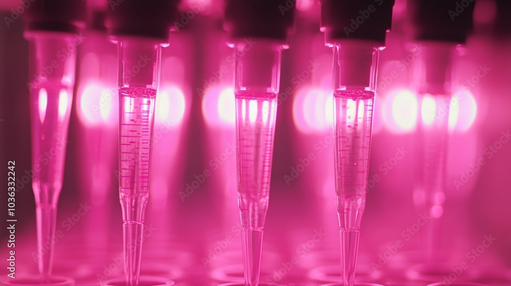 Pink Pipette Test Tubes Laboratory Research Experiment Pink Pipette Test Tubes Laboratory Research Experiment