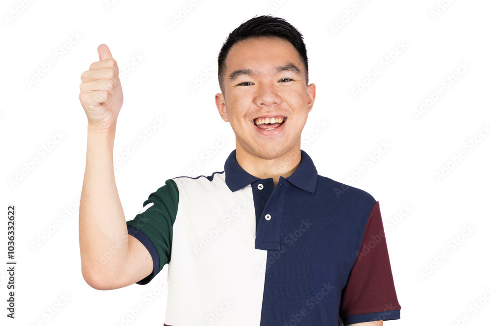 A man who is wearing a polo shirt is giving a thumbs up gesture A man who is wearing a polo shirt is giving a thumbs up gesture