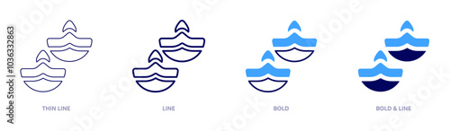 Diwali legend icon in 4 different styles. Thin Line, Line, Bold, and Bold Line. Duotone style. Editable stroke