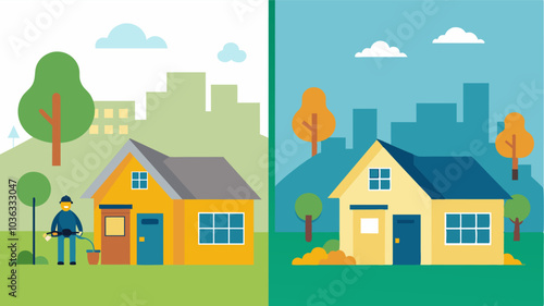 The cleanup competition left a lasting impact with residents pledging to continue to maintain a clean and beautiful neighborhood for years to come.. Vector illustration