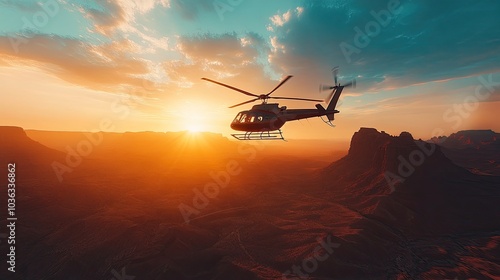 helicopter flying in the air photo