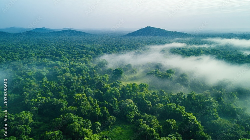 morning over view of the forest morning over view of the forest