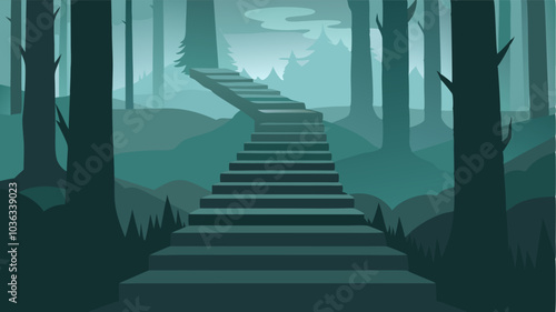 With each step the fog seems to deepen and envelop the forest creating a sense of disorientation and wonder.