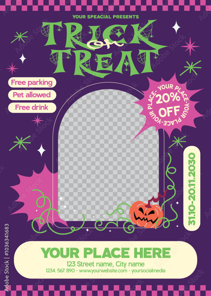 Fototapeta premium Halloween Trick or Treat Flyer