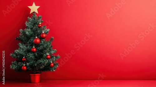  free space christmas tree on christmas concept on white background