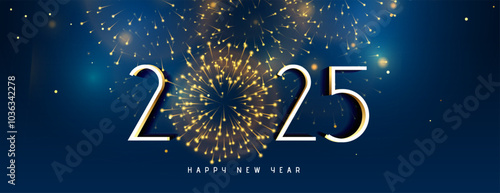 2025 new year party wallpaper with firework celebration