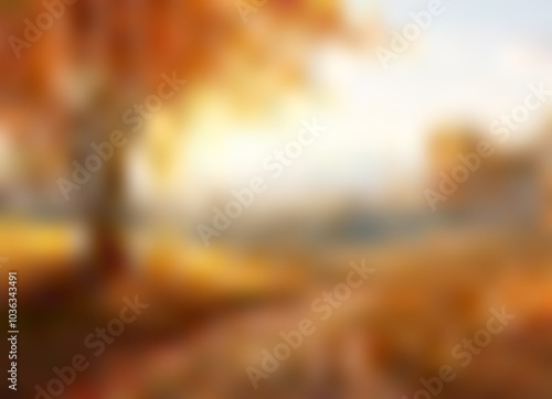 Abstract backdrop with autumn forest