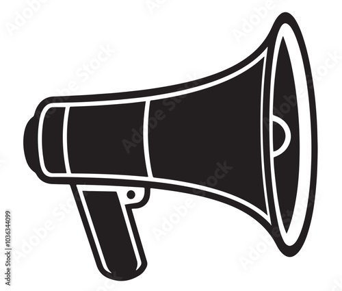 Megaphone icon isolated on white, Simple Vector Megaphone or Bull Horn. New megaphone icon
