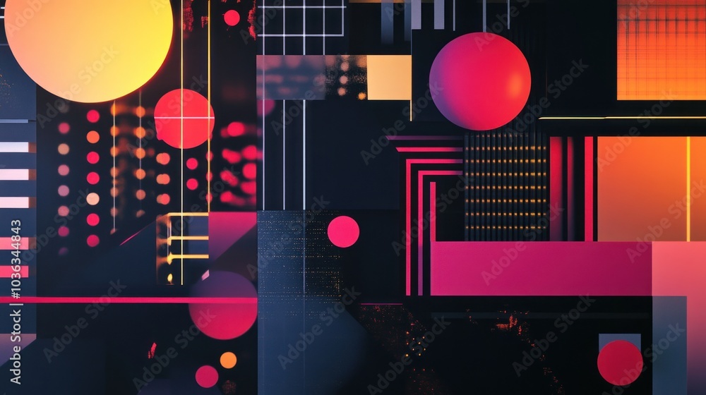 Abstract Geometric Composition with Vivid Colors Abstract Geometric Composition with Vivid Colors