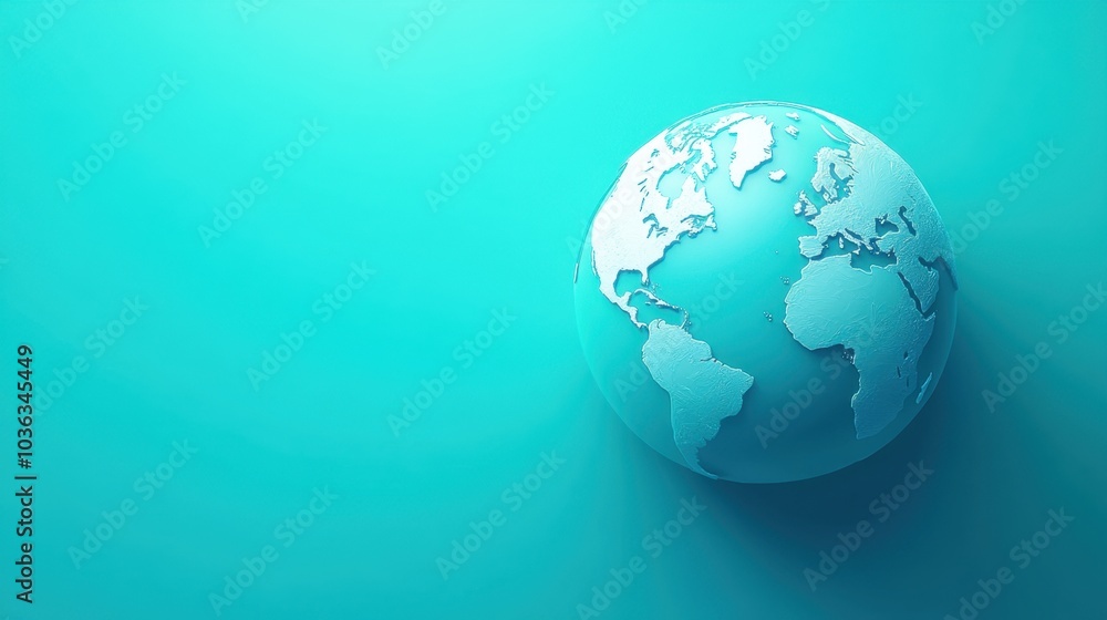 A bright Earth globe on a cyan background, symbolizing global unity and environmental awareness. A bright Earth globe on a cyan background, symbolizing global unity and environmental awareness.