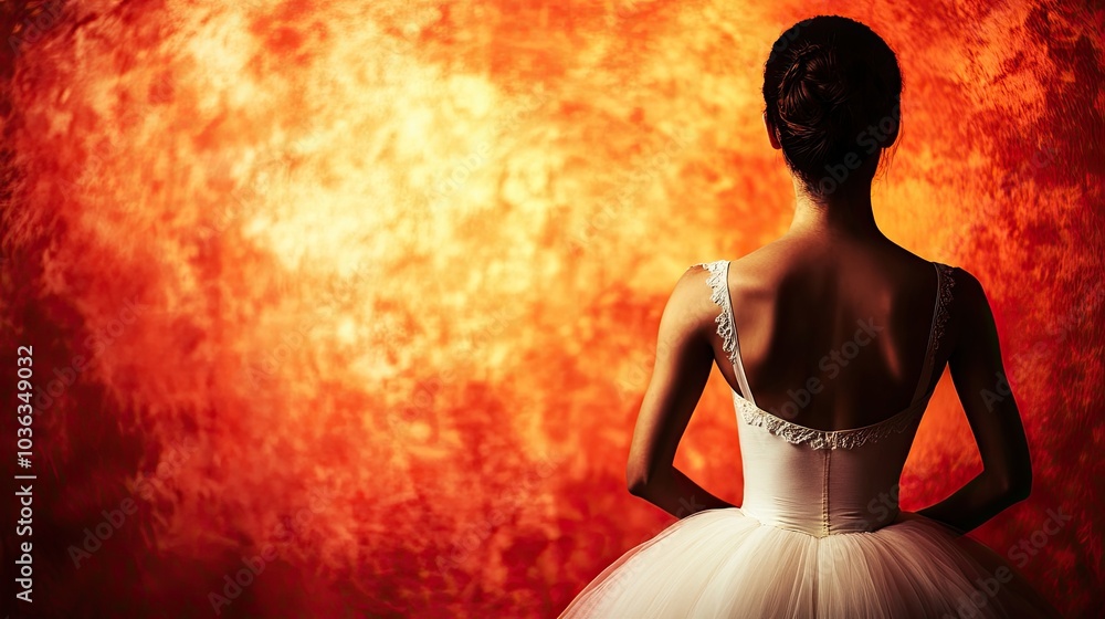 Elegant Ballerina Against Vibrant Background Elegant Ballerina Against Vibrant Background