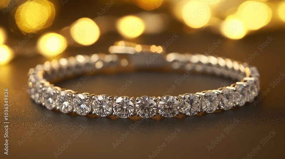 Elegant Diamond Bracelet on a Soft Background Elegant Diamond Bracelet on a Soft Background