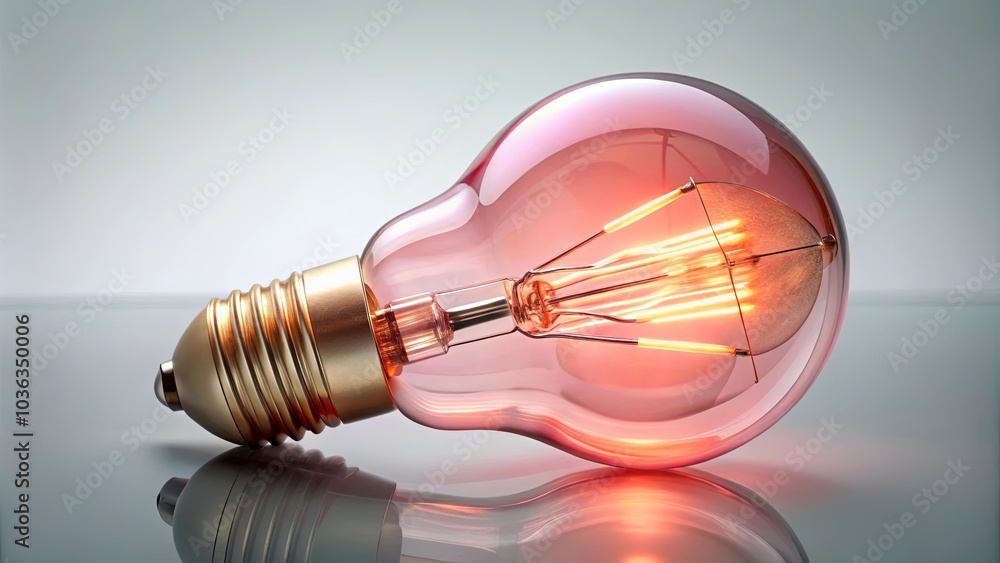 A singular incandescent lightbulb with a warm, inviting glow, casting a soft light on a reflective surface, a symbol of innovation and illumination A singular incandescent lightbulb with a warm, inviting glow, casting a soft light on a reflective surface, a symbol of innovation and illumination
