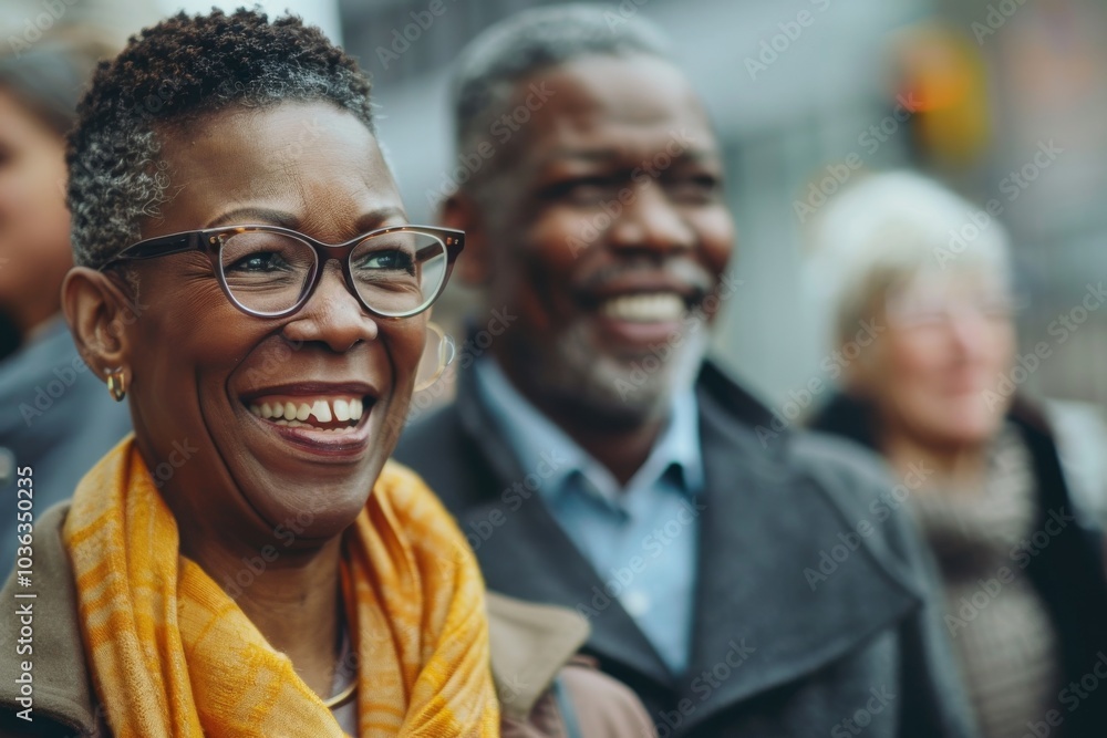 Portrait of smiling african american man and woman in the city Portrait of smiling african american man and woman in the city