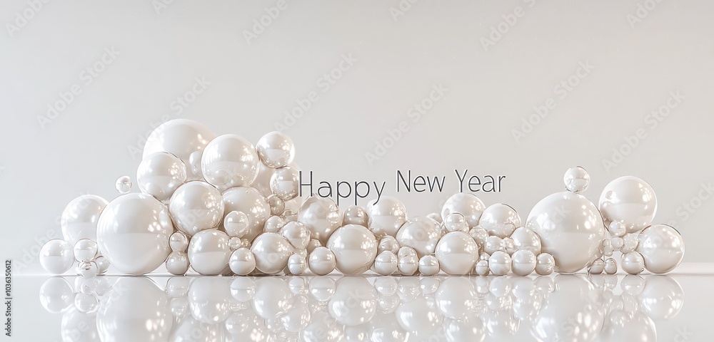 White balloons forming White balloons forming