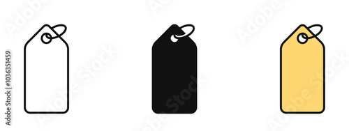 Tag icon in outline, silhouette amd editable colors. All icons are in fully editable unexpanded vector form, tag label icons photo