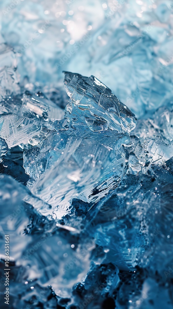 Close-Up of Ice Crystals: A Frozen World Close-Up of Ice Crystals: A Frozen World