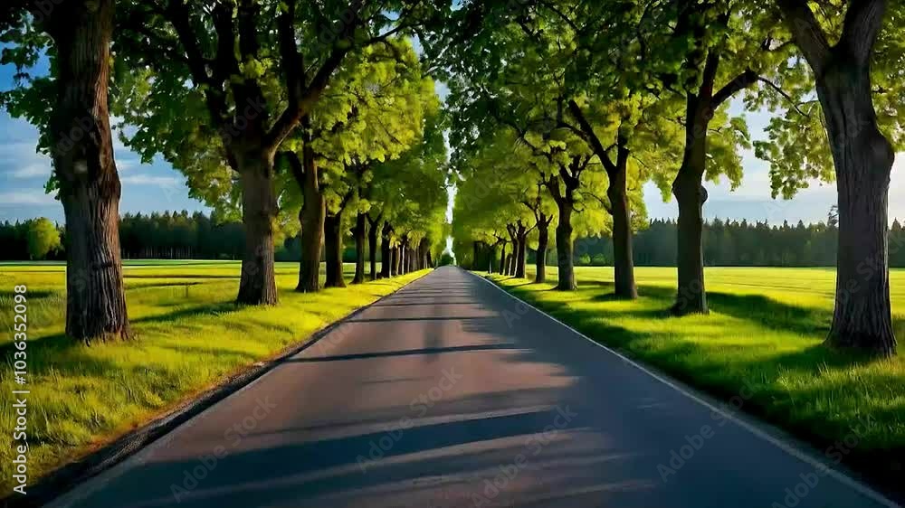 a tree-lined road a tree-lined road