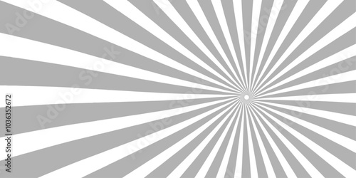 Vector abstract rays sunburst backdrop banner wallpaper background. Seamless retro black and gray sunrise stripe sunburst texture design.