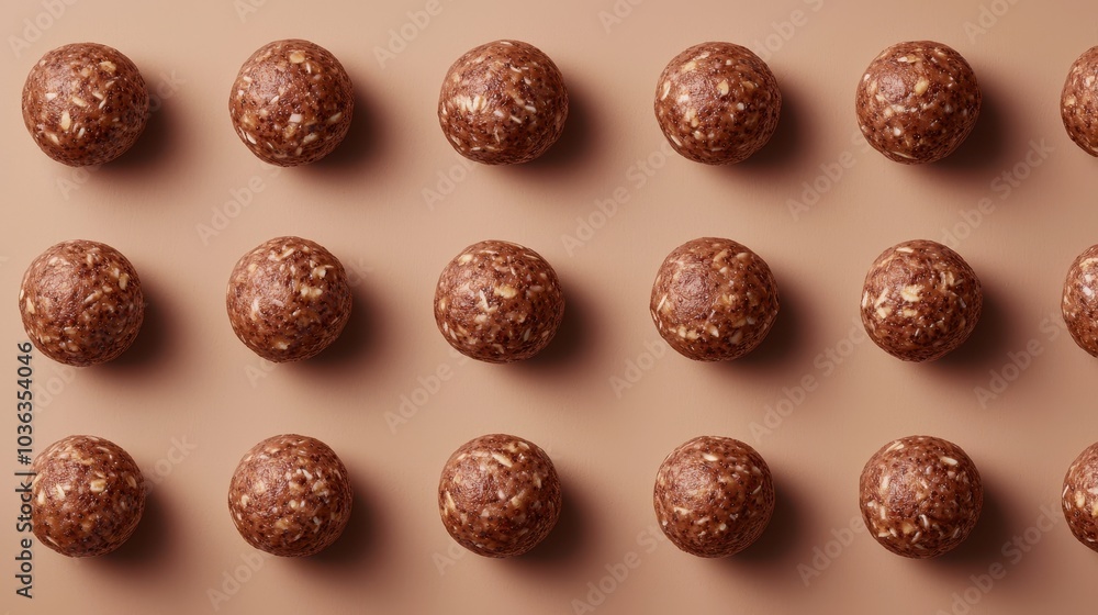 A neat arrangement of round chocolate treats on a smooth surface, showcasing their shiny texture and appealing appearance. A neat arrangement of round chocolate treats on a smooth surface, showcasing their shiny texture and appealing appearance.