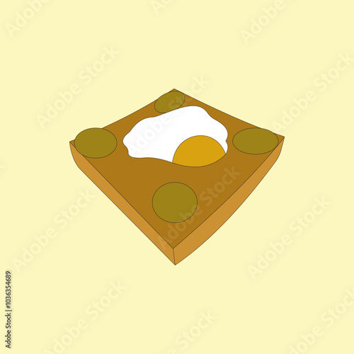 Malaysian Food Roti Titab vector illustration. Breakfast meal