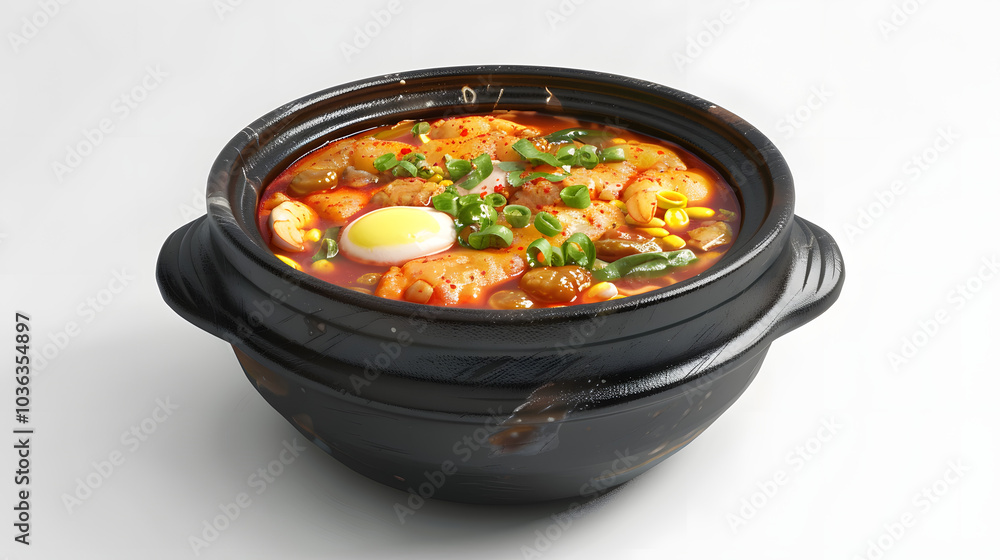 Sundubu Jjigae korean food 3D Sundubu Jjigae korean food 3D