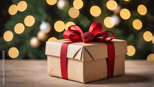 Wallpaper Mural Holiday Background with Ribbon-Wrapped Gift for Christmas, Birthday, and Weddings Torontodigital.ca