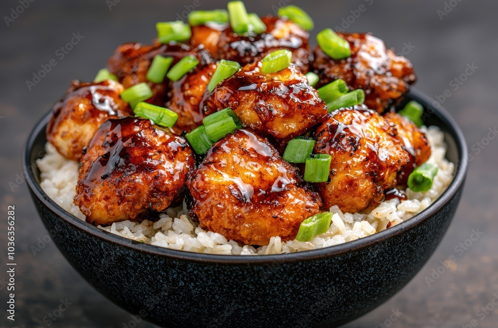 Delicious honey garlic chicken with rice Delicious honey garlic chicken with rice
