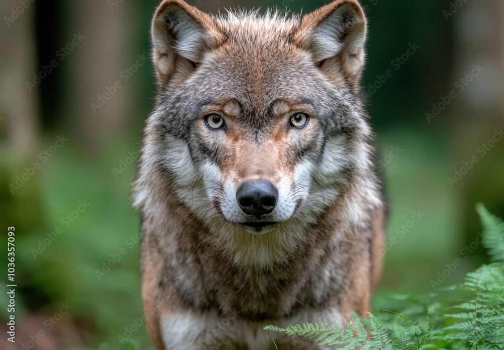 Captivating wolf in the forest Captivating wolf in the forest