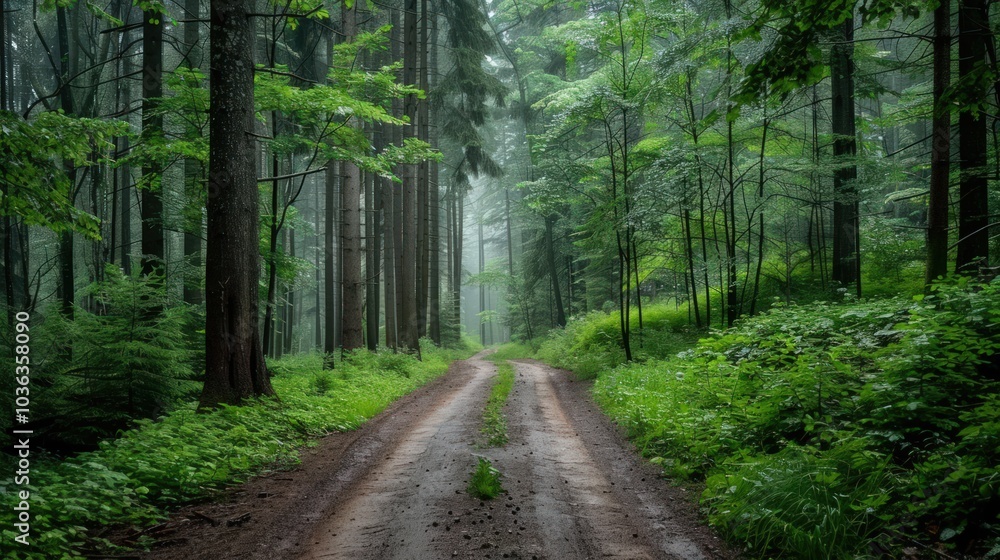 Fototapeta premium Misty Forest Path