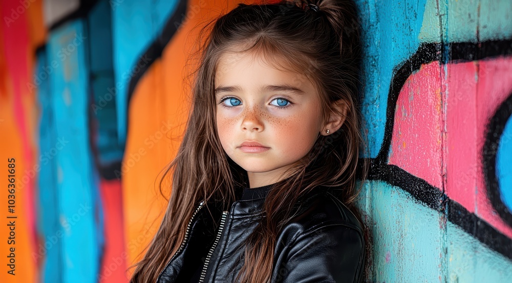 Fototapeta premium Thoughtful young girl with blue eyes and freckles