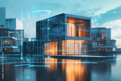 High-Tech Home with Solar Panels and AI Features