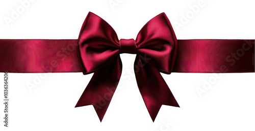 Red Ribbon Bow isolated transparent background