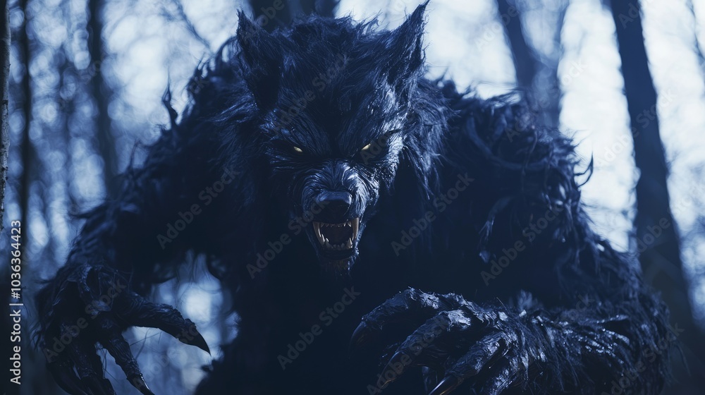 Eerie Werewolf Transformation: Spooky Halloween Costume & Makeup in Moonlit Forest Eerie Werewolf Transformation: Spooky Halloween Costume & Makeup in Moonlit Forest