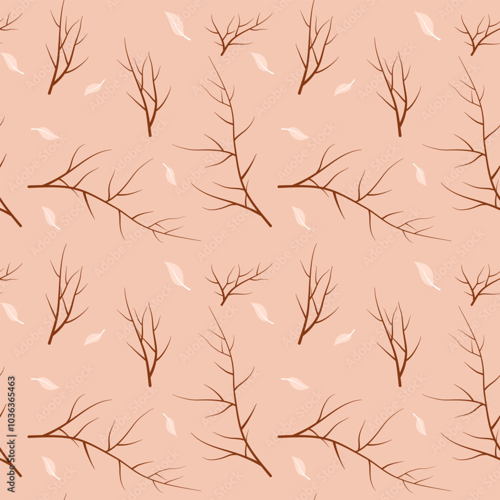 Obraz premium branch floral seamless pattern